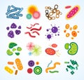 Bacteria virus vector icons set Royalty Free Stock Photo