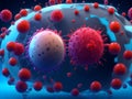 Virus symtoms and bacteria in body created with generative AI Royalty Free Stock Photo