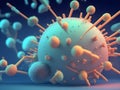 Virus symtoms and bacteria in body created with generative AI Royalty Free Stock Photo