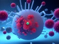Virus symtoms and bacteria in body created with generative AI Royalty Free Stock Photo