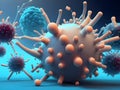Virus symtoms and bacteria in body created with generative AI Royalty Free Stock Photo