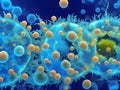 Virus symtoms and bacteria in body created with generative AI Royalty Free Stock Photo