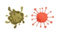 Bacteria and Viruses Set, Disease Causing Objects Cartoon Vector Illustration Royalty Free Stock Photo