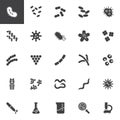 Bacteria and viruses vector icons set Royalty Free Stock Photo