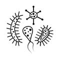 Bacterial cells vector illustration.
