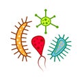 Bacterial cells vector illustration.