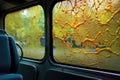 bacterial colonies on a bus window