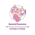 Bacterial pneumonia concept icon