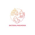 Bacterial pneumonia red gradient concept icon Royalty Free Stock Photo