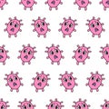 Bacterial scare face seamless pattern textile print. repeat pattern background design Royalty Free Stock Photo