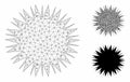 Bacterial Spore Vector Mesh Network Model and Triangle Mosaic Icon