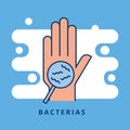 Bacterias in hands. vector