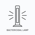 Bactericidal lamp line icon. Vector outline illustration of antibacterial equipment. Ultra violet light pictorgam Royalty Free Stock Photo