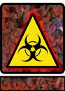 Bacteriological hazard warning sign. Poster with place for text
