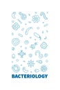 Bacteriology vector Microbiology Science concept outline blue vertical banner Royalty Free Stock Photo