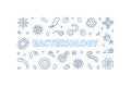 Bacteriology vector Science concept horizontal line banner or illustration Royalty Free Stock Photo