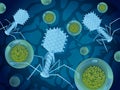 Bacteriophage and hepatitis virus Royalty Free Stock Photo