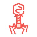 Bacteriophage virus color icon vector isolated illustration