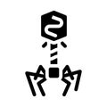 Bacteriophage virus glyph icon vector isolated illustration