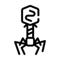 Bacteriophage virus line icon vector isolated illustration Royalty Free Stock Photo