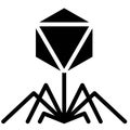 Bacteriophage virus vector illustration, solid style icon