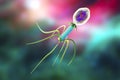 Bacteriophage, a virus which infects bacteria Royalty Free Stock Photo