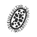 Bacterium Cell Structure Silhouette Illustration. Microbiology And Pathogen Study Isolated Vector Illustration Royalty Free Stock Photo
