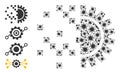 Bacterium Digital Gearwheel Generation Collage Icon and Bonus Icons