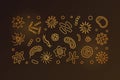 Bacterium linear golden vector horizontal banner