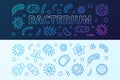 Bacterium microbiology blue banners - vector illustration