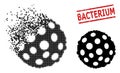 Dispersed Dot Bacterium Spore Icon and Grunge Bacterium Seal