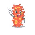 Bacteroides mascot design style with an Okay gesture finger