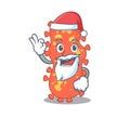 Bacteroides Santa cartoon character with cute ok finger