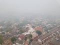 Bad air-pollution PM2.5 covered Chiang Rai town, the Northern province in Thailand.