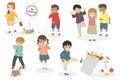 Bad Behaviour, Naughty Kids Vector Set