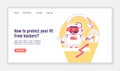 Bad bot landing page flat silhouette vector template