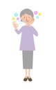 Bad breath becomes a clean fresh grandma of vector illustrations of smile