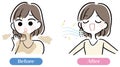 Bad breath care female illustration set Royalty Free Stock Photo