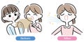 Bad breath care female illustration set Royalty Free Stock Photo
