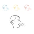 Bad Breath. Line Icon. Vector illustration
