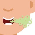 Bad breath, smells from a man`s mouth.