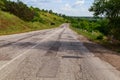 Bad bumpy road. Background with copy space for text Royalty Free Stock Photo