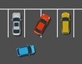 Bad car parking top view illustration.