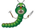 Bad cartoon worm Royalty Free Stock Photo