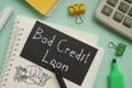 Bad Credit Loan is shown on the business photo using the text Royalty Free Stock Photo