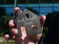 Bad credit loan is shown on the conceptual business photo Royalty Free Stock Photo