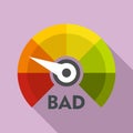 Bad credit score icon, flat style Royalty Free Stock Photo
