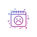 bad day icon with calendar and emoji Royalty Free Stock Photo