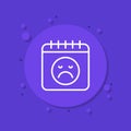 bad day icon with calendar and sad emoji Royalty Free Stock Photo