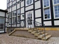 Bad Driburg typical german half-timbered house facade in count\'s, GrÃÂ¤flicher, Park Germany